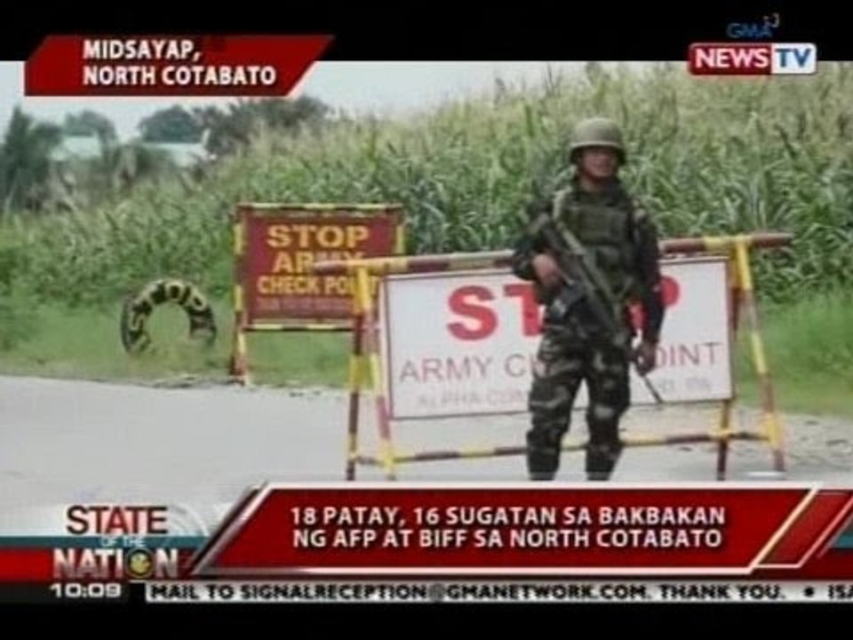 SONA: 18 patay, 16 sugatan sa bakbakan ng AFP at BIFF sa North Cotabato