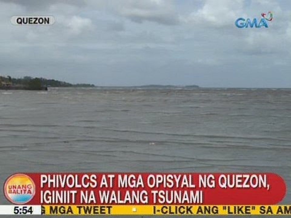 UB: Phivolcs at mga opisyal ng Quezon, iginiit na walang tsunami