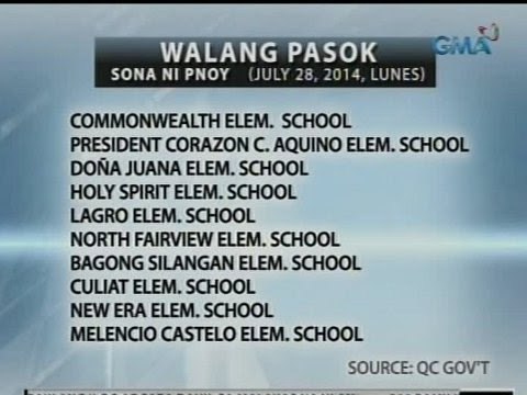 24 Oras: Class suspension para sa SONA ni PNoy