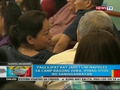 Paglilipat kay Janet Lim-Napoles sa Camp Bagong Diwa, ipinag-utos ng Sandiganbayan