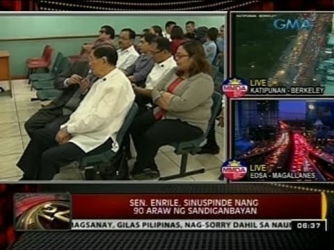 24Oras: Sen. Enrile, sinuspinde ng 90 araw ng Sandiganbayan