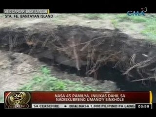 24 Oras: Nasa 45 pamilya, inilikas dahil sa nadiskubreng umano'y sinkhole