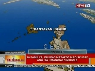 BT: 30 pamilya, inilikas matapos madiskubre ang isa umanong sinkhole