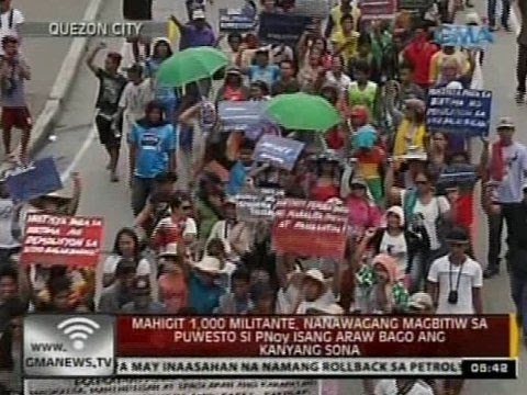 Mga magpo-protesta bukas kasabay ng SONA ni PNoy, naghahanda na