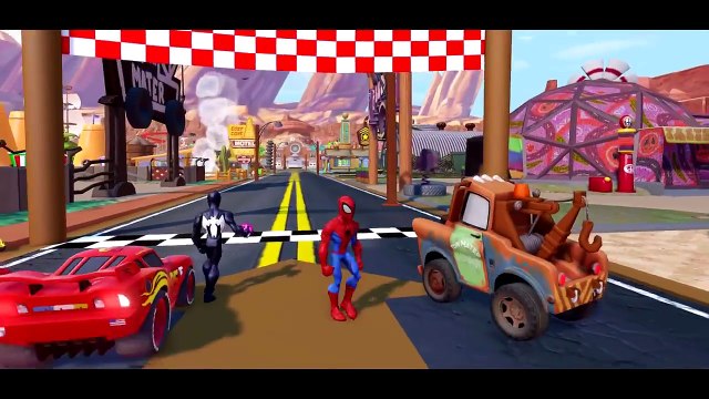 автомобили дисней 2 Молния МакКуин Mater и человек-паук Песни для детей с действием потешки