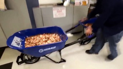 Homem pagou imposto com 300 mil moedas de cêntimo em forma de protesto