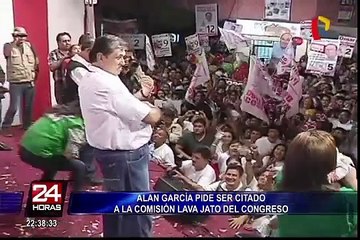 Alan García pide ser citado a la comisión Lava Jato del Congreso