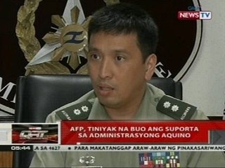 Download Video: QRT: AFP, tiniyak na buo ang suporta sa administrasyong Aquino