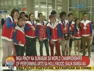 UB: Mga Pinoy na sumabak sa World Championships of Performing Arts, balik bansa na