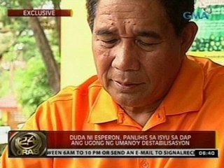 24 Oras: Duda ni Esperon, panlihis sa isyu sa DAP ang ugong ng umano'y destabilisasyon