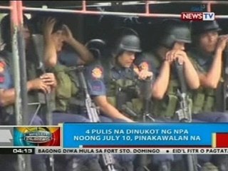 BP: 4 pulis na dinukot ng NPA noong July 10 sa Surigao del Norte, pinakawalan na