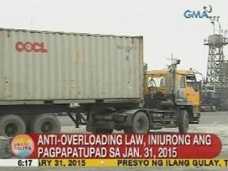 UB: Anti-Overloading Law, iniurong ang pagpapatupad sa Jan. 31, 2015