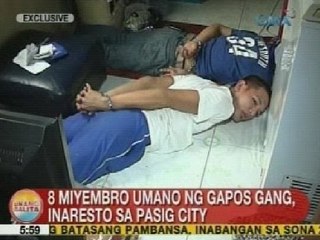 UB: 8 miyembro umano ng Gapos Gang, inaresto sa Pasig City