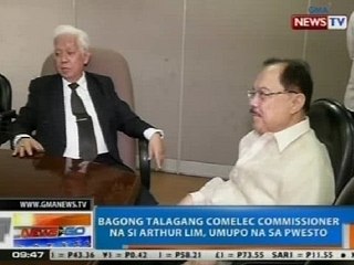 NTG: Bagong talagang Comelec commissioner na si Arthur Lim, umupo na sa pwesto