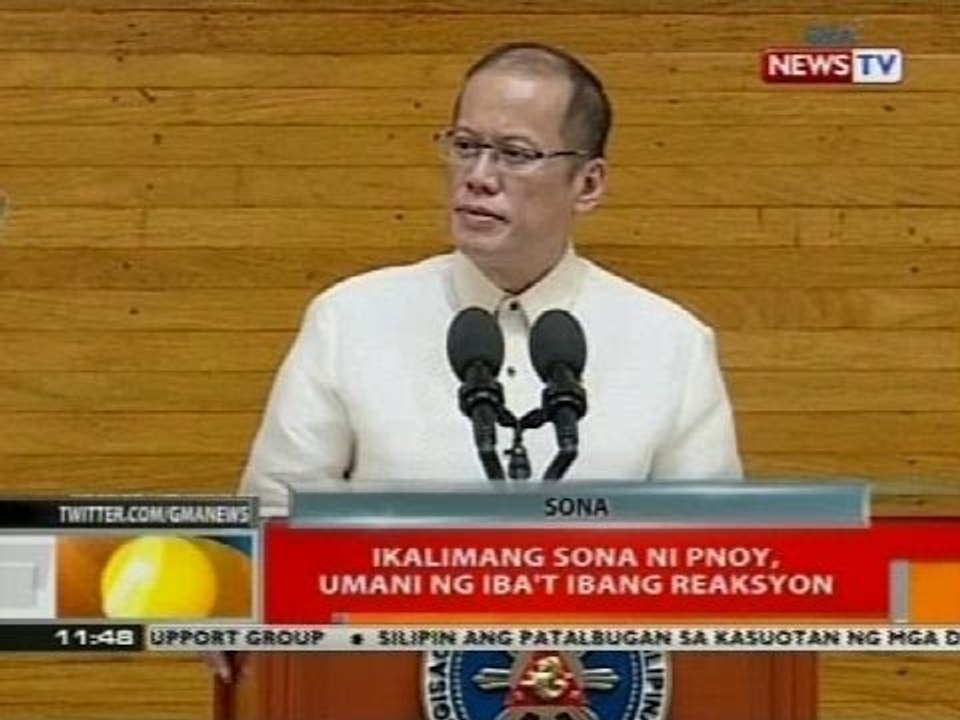 BT: Ikalimang SONA ni PNoy, umani ng iba't ibang reaksyon