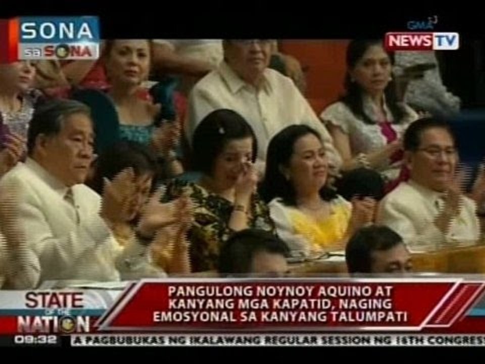 SONA: PNoy at kanyang mga kapatid, naging emosyonal sa kanyang talumpati