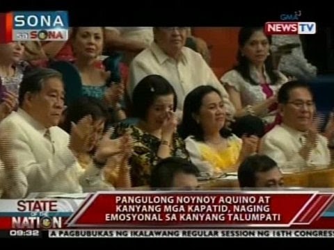 SONA: PNoy at kanyang mga kapatid, naging emosyonal sa kanyang talumpati