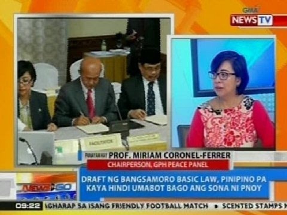 NTG: Panayam kay Prof. Miriam Coronel-Ferrer, chairperson, GPH Peace Panel