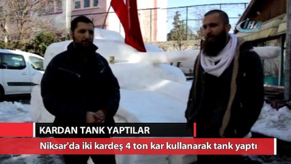 4 ton kar kullanarak tank yaptılar