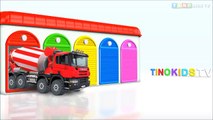 Learn Colors with Cement Trucks for Kids & Color Garage - Videos for Children3D video Kid