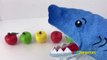 Learn Colors Learn Patterns Pet Shark Attack! Shark Eats Toys Fruit Apples for Kids ABC Su