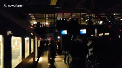 Amsterdam commuters stranded on platform during blackout