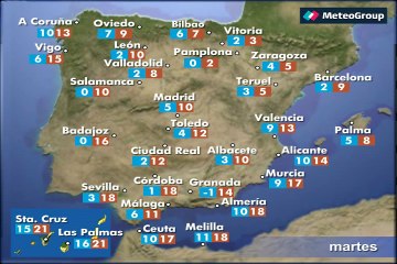 Previsión del tiempo para este martes 17 de enero