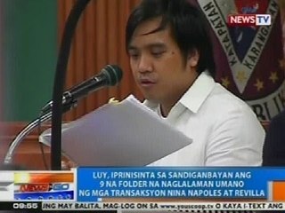 NTG: Luy, naglabas ng folders na naglalaman umano ng Napoles, Revilla transactions