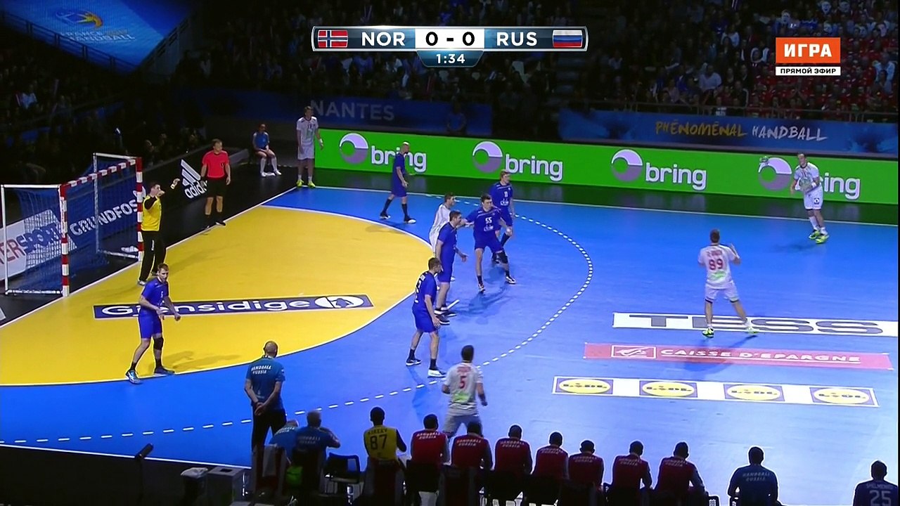 ЧМ по гандболу 2017. Россия - Норвегия. 1 тайм