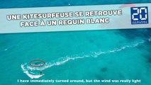 Une kitesurfeuse se retrouve face à un requin blanc