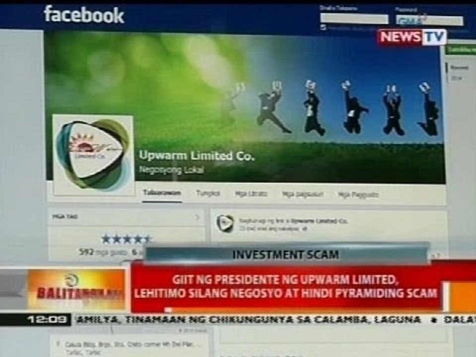 Giit ng presidente ng Upward Limited, lehitimo silang negosyo at hindi pyramding scam