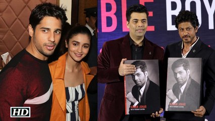 Srk unveils Karan Johar's book, Alia-Sidharth show support