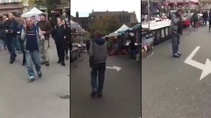 Un homme ivre s'énerve « au téléphone »