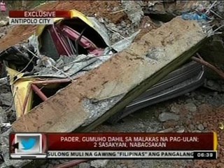24 Oras: Pader, gumuho dahil sa malakas na pag-ulan; 2 sasakyan, nabagsakan sa Antipolo
