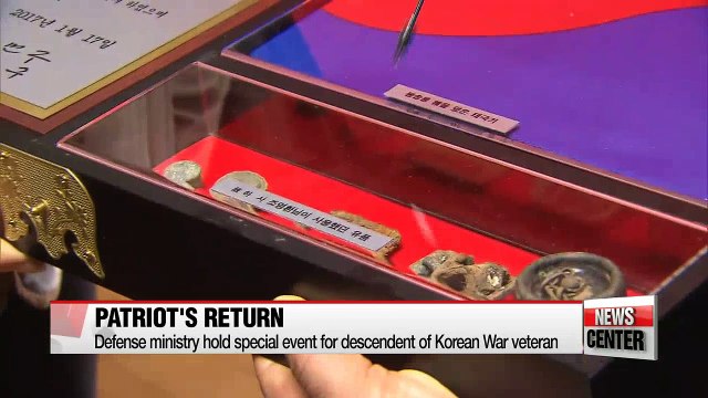 Korea's defense ministry holds special event for descendent of Korean War veteran