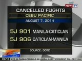 NTG: Ilang flights ng Cebu Pacific ngayong Huwebes, kanselado
