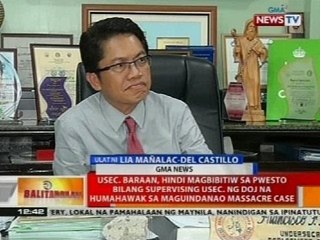 BT: Usec. Baraan, muling itinangging tumanggap siya ng suhol mula sa mga Ampatuan