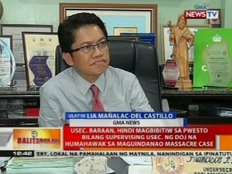BT: Usec. Baraan, muling itinangging tumanggap siya ng suhol mula sa mga Ampatuan