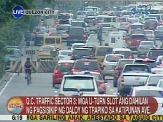 QC Traffic Sector 3: Mga U-turn slot ang dahilan ng pagsisikip ng daloy ng trapiko sa Katipunan Ave.