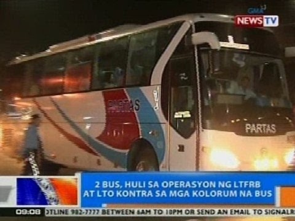 NTG: 2 bus, huli sa operasyon ng LTFRB at LTO vs. mga kolorum na bus