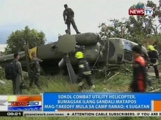 NTG: Sokol combat utility helicopter, bumagsak ilang sandali matapos mag-takeoff
