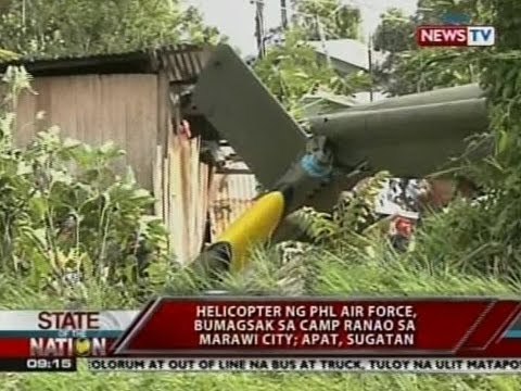 SONA: Helicopter ng PHL Air Force, bumagsak sa Camp Ranao sa Marawi City; Apat, sugatan