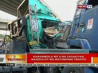 BT: Karambola ng 6 na sasakyan, nagdulot ng matinding traffic