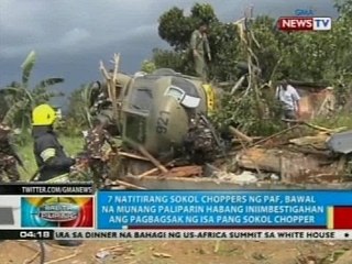 7 natitirang sokol choppers ng PAF, bawal na munang paliparin kasunod ng Marawi crash