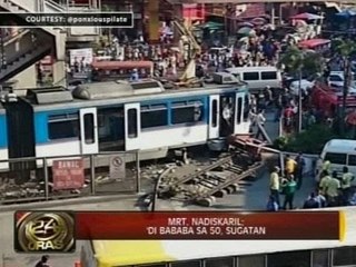 24 Oras: MRT, nadiskaril at lumagpas sa EDSA; 'di bababa sa 50, sugatan