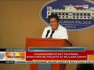 BT: Pagkakaaresto kay Palparan, itinatuwa ng palasyo at ng ilang grupo