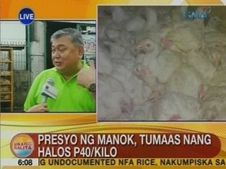 UB: Presyo ng manok, tumaas nang halos P40/kilo