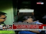 QRT: Pamilya ng isa sa mga dinukot na U.P. student, ikinatuwa ang pagkakahuli kay Palparan