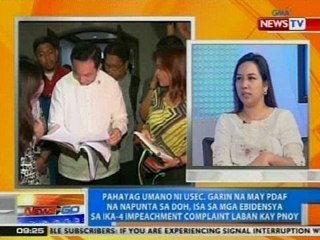 NTG: Usec. Garin: May PDAF na napunta sa DOH, isa sa mga ebidensya sa ika-4 impeachment complaint