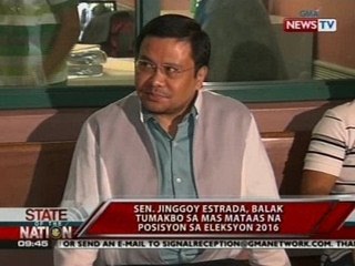 Download Video: SONA: Sen. Estrada, balak tumakbo sa mas mataas na posisyon sa Eleksyon 2016